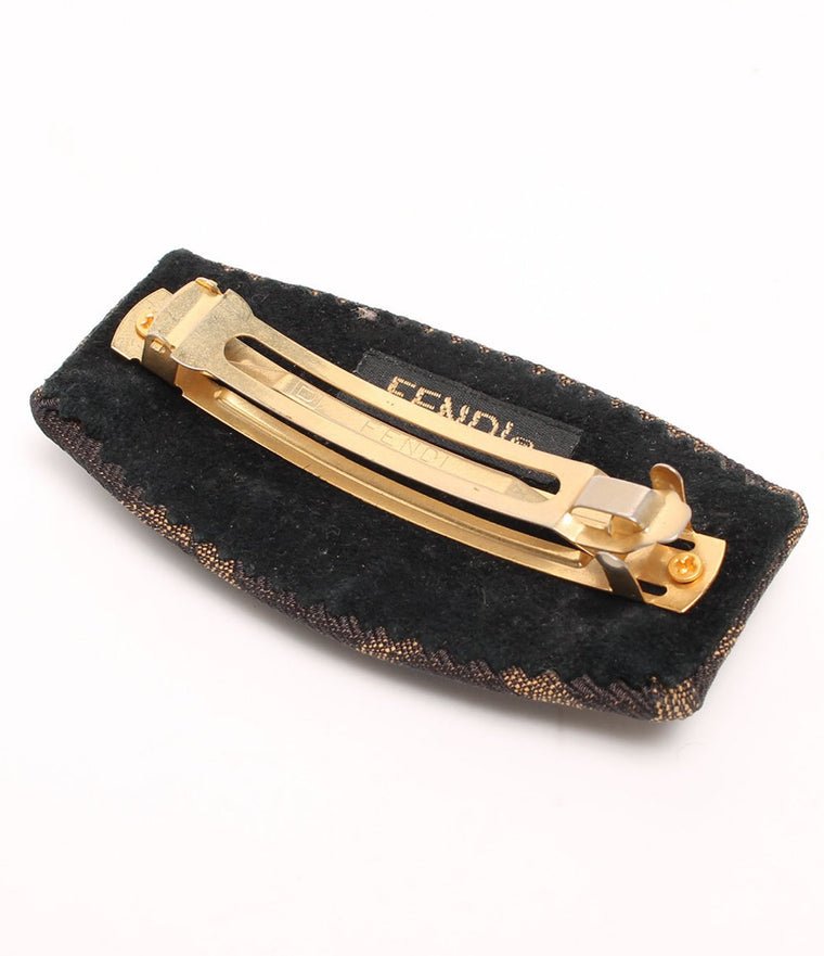 Fruit Vintage Fendi Zucca logo barrette hair clip in the classic Fendi Zucca canvas.