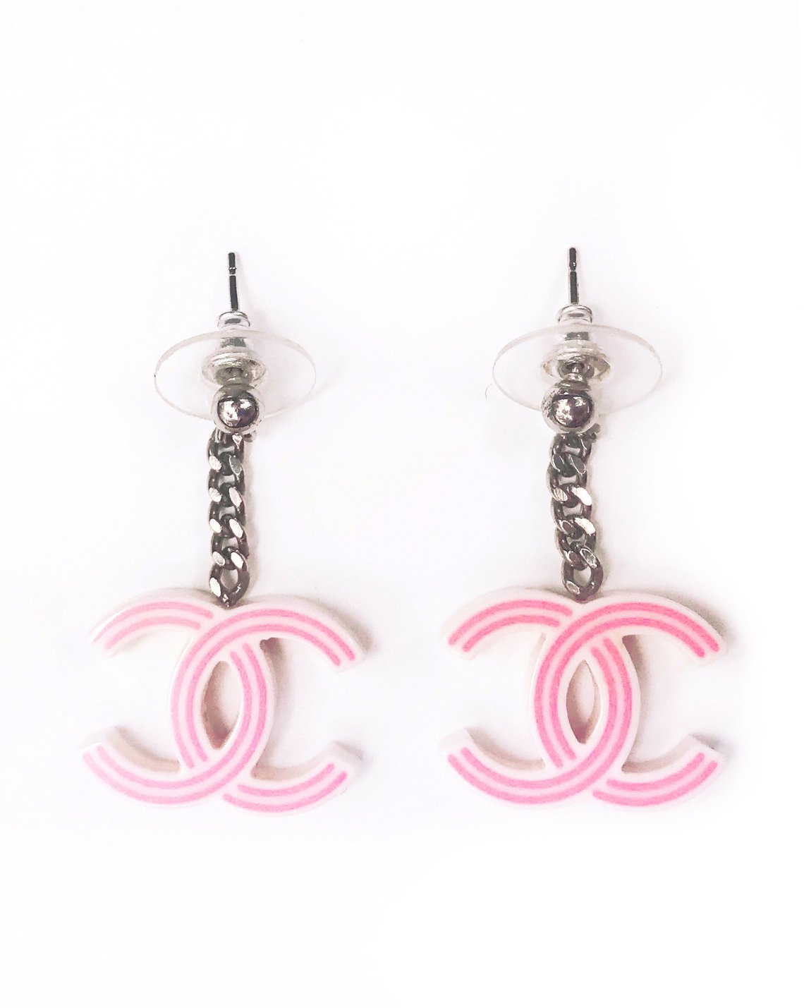 Chanel Pink Logo Drop Earrings – FRUIT Vintage