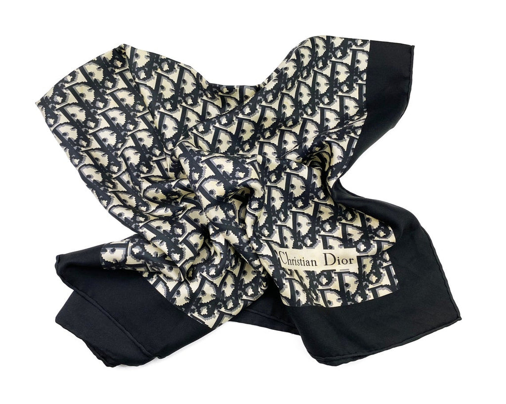 Christian Dior silk scarf trotter square 30" geometric vintage Hijab  Bordeaux
