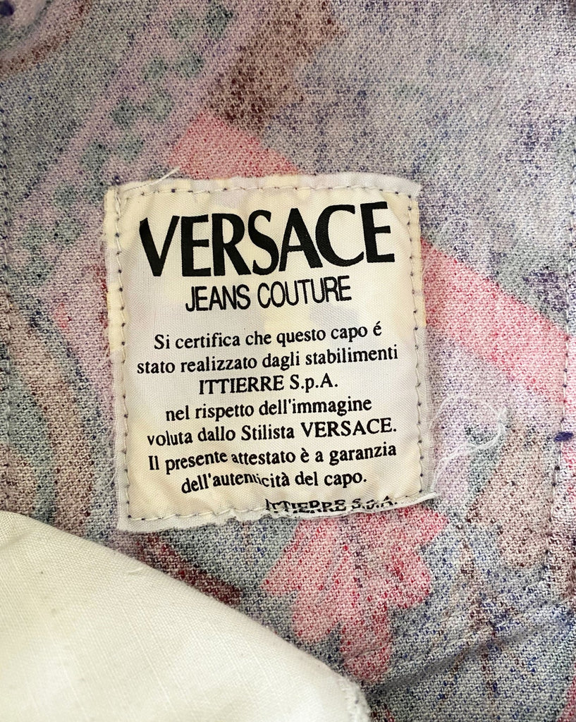 FRUIT Vintage Versace Jeans Couture denim Gianni Versace 1990s baroque print jeans.