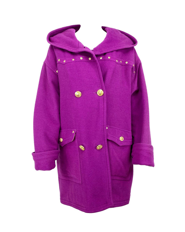 Versace Jeans Couture Purple Studded Coat