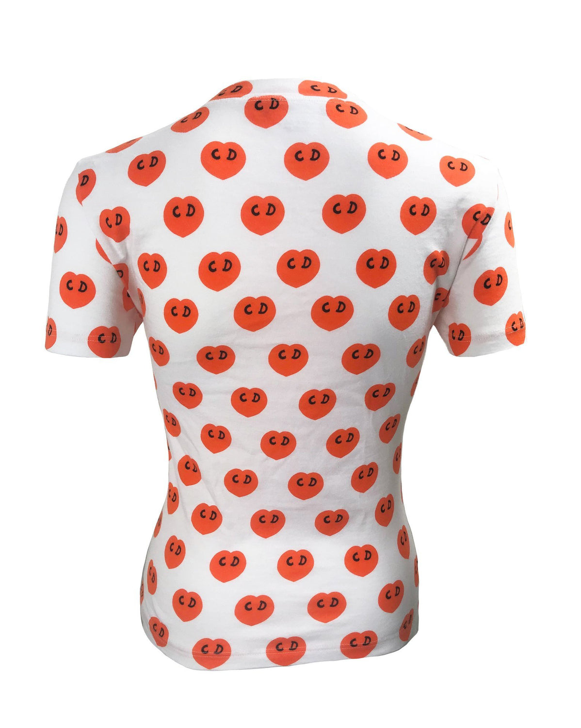 Fruit Vintage Christian Dior CD heart print Logo t-shirt by John Galliano. Features a classic t-shirt cut and graphic pattern logo monogram print.