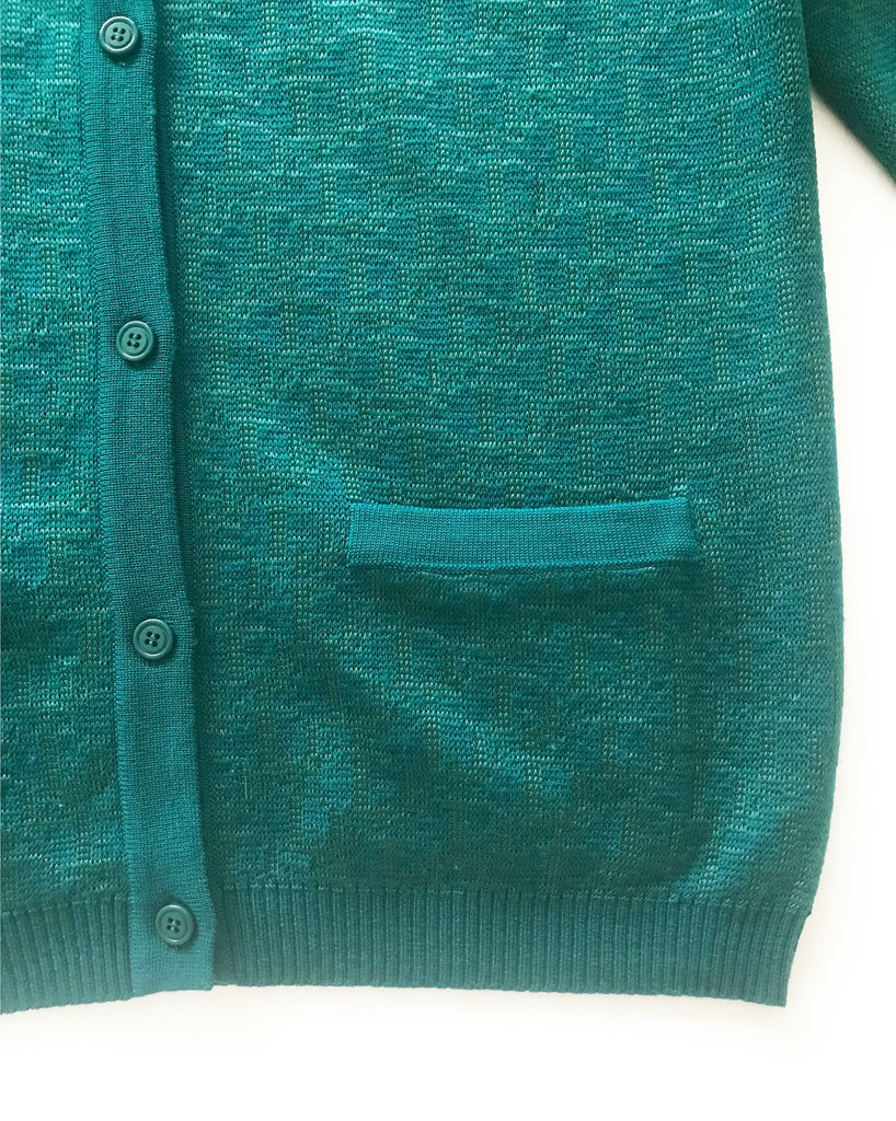 Fruit Vintage Christian Dior Christian Dior logo trotter knit cardigan in vibrant green. Features a classic cardigan cut with front pockets and button up closure.