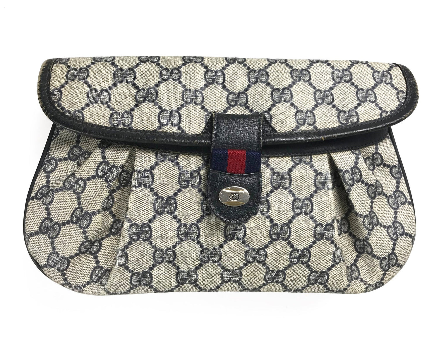 Gucci Monogram Canvas Logo Clutch Bag