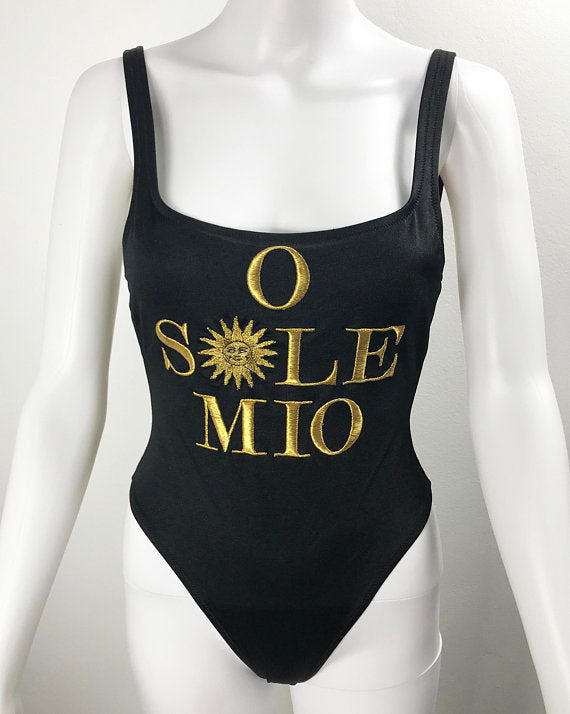 Moschino Black Printed Swimsuit