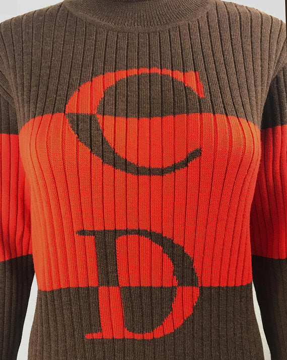 Vintage Christian Dior Knit Jumper Sweater Trotter Logo Monogram
