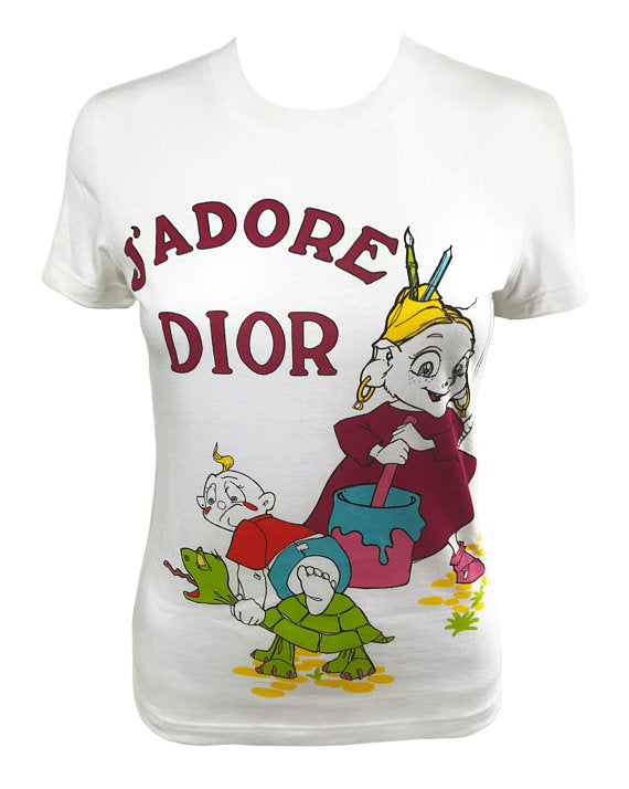 Fruit Vintage Christian Dior J'adore Dior Logo Cartoon T-shirt by John Galliano