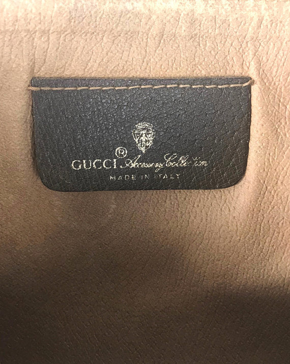 FRUIT Vintage Gucci 1980s Monogram Logo Cosmetic Pouch Clutch Handbag