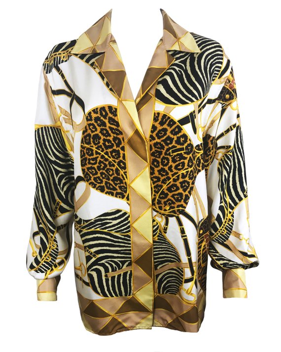 Gucci Animal Print Silk Shirt