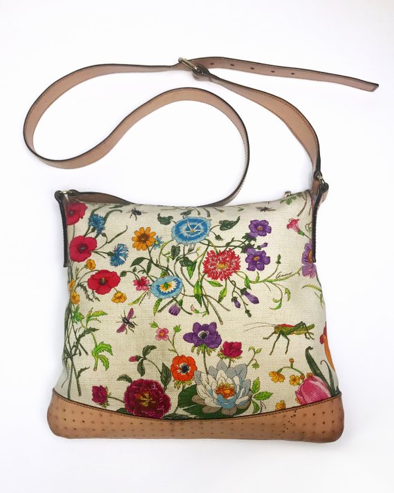 Fruit Vintage Gucci Flora print Cross body handbag purse