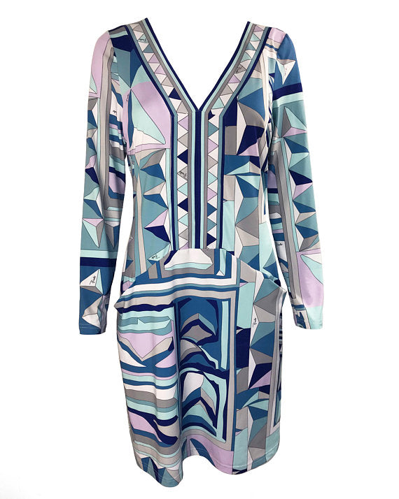 Fruit Vintage Emilio Pucci Blue Print Dress