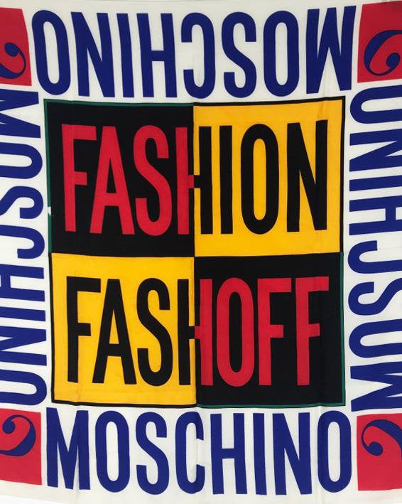 FRUIT Vintage Moschino logo Monogram Slogan Scarf Fashion Fashioff