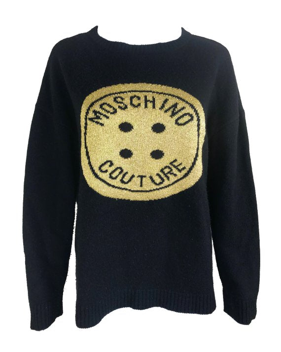 Moschino monogram-print knitted top - Brown