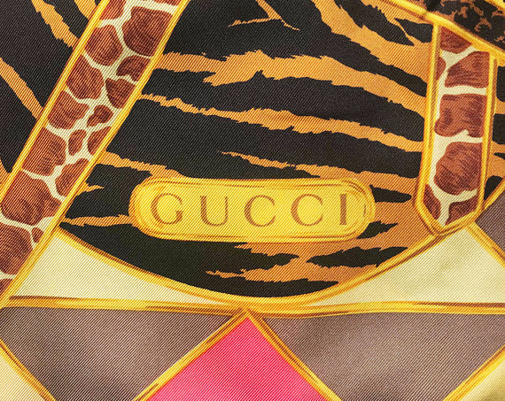 Fruit Vintage Gucci rare 1980s silk animal logo print shirt blouse