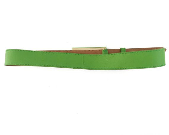 FRUIT Vintage Fendi Zucca Monogram Logo belt. It features a large Fendi logo buckle made from brass and perspex in awesome neon green.