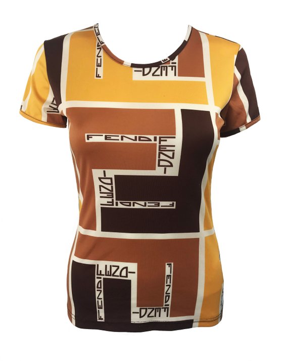 FENDI Retro Logo Print Tee