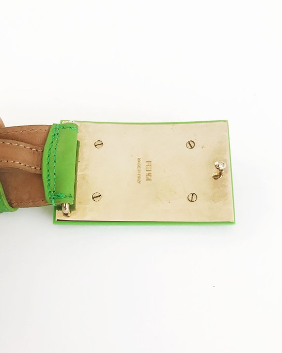Fendi Zucca Logo Neon Green Belt – FRUIT Vintage