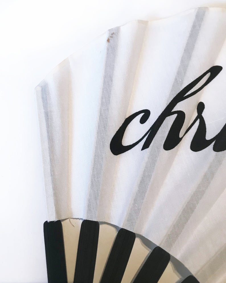 FRUIT vintage Christian Dior rare logo printed hand fan VIP gift. Perfect for use as a home decor piece or to use at a special event. As seen on Lil Kim!
