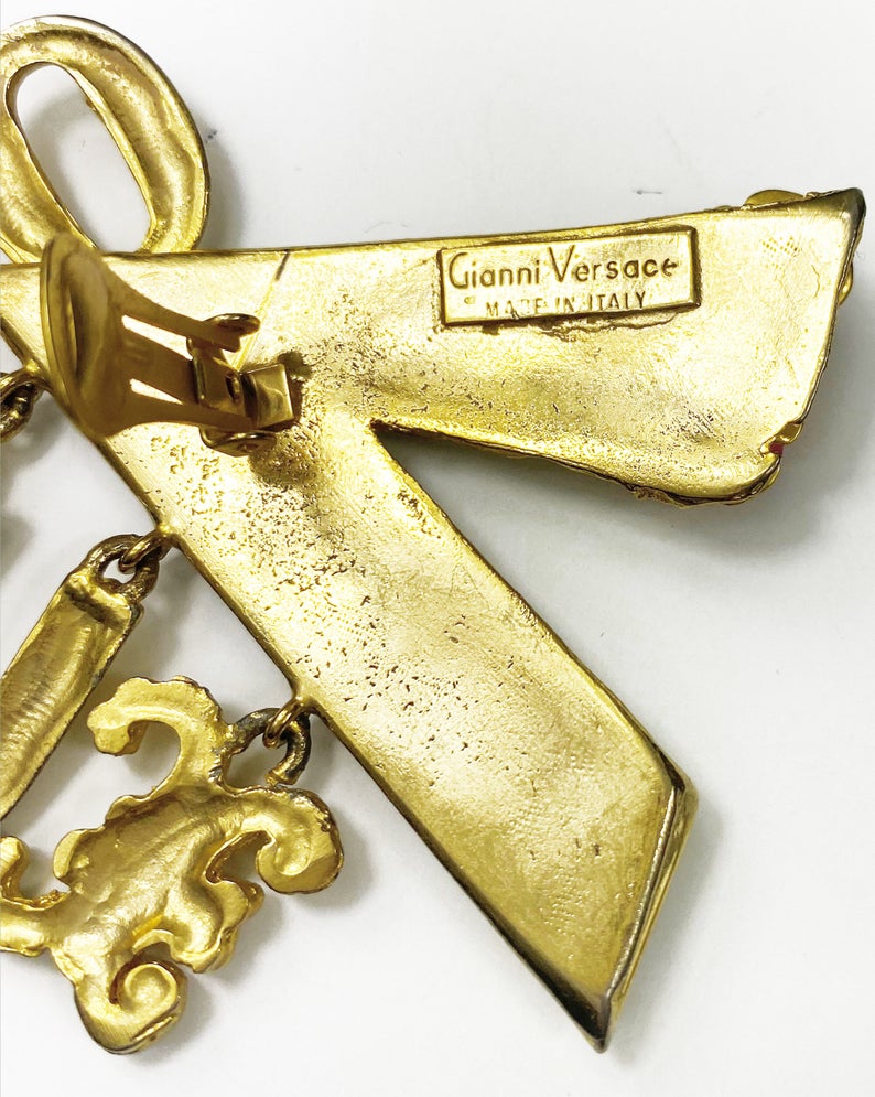 Fruit Vintage Giannia Versace Vogue earrings. Incredibly rare and collectible from the Gianni Versace 1991 'Vogue' runway collection. These are a lifetime Gianni Versace style that were worn on the runway in 91, they are a piece of Versace history! 